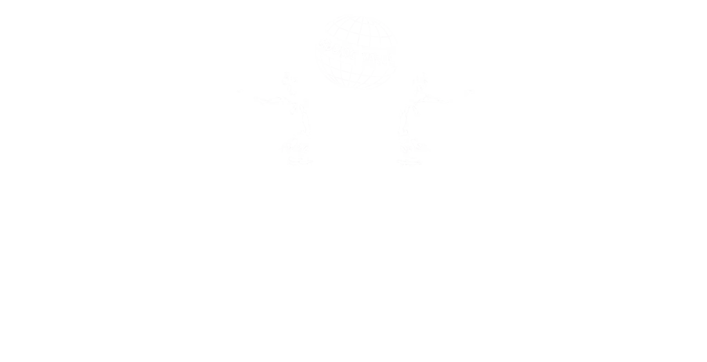 heinmedia kreativagentur Grand Metropolitan Logo in weiß auf schwarzem Hintergrund mit zwei sitzenden Figuren, die einen Globus halten, darunter der Schriftzug Grand Metropolitan Hotels.