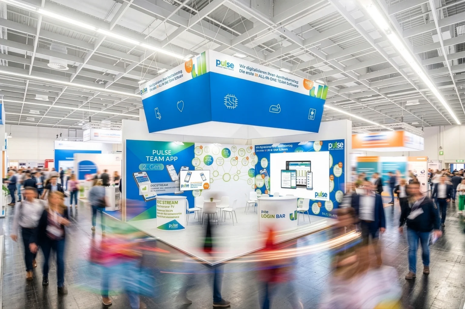 PULSE Messestand-Mockup zur EXPOPHARM 2025