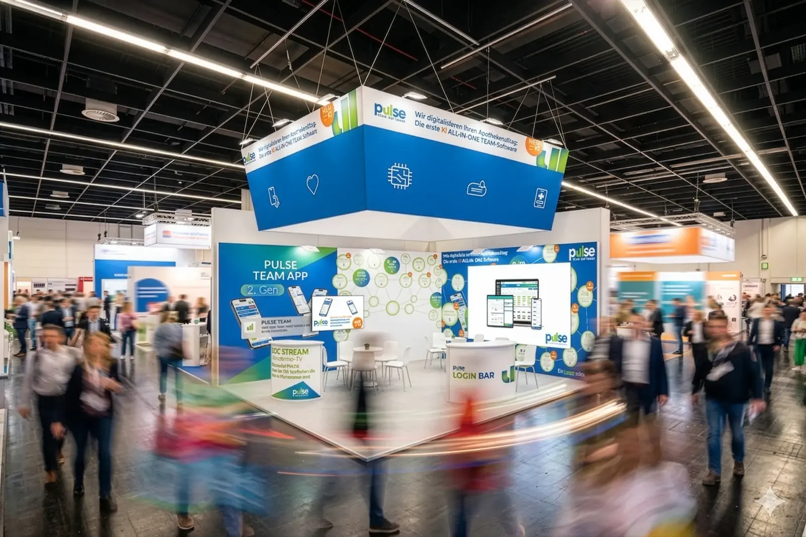 PULSE Messestand Gesamtansicht