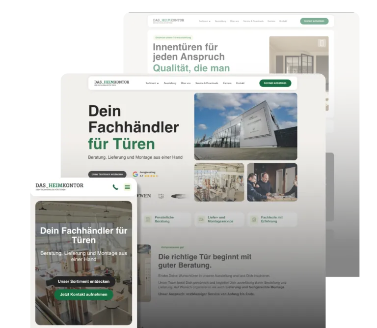 Heimkontor Website-Übersicht